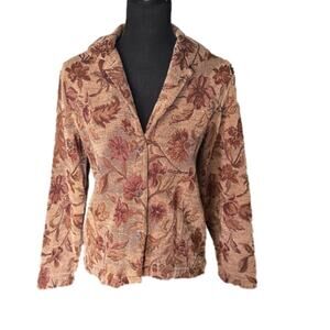 Coldwater Creek Brown Floral Tapestry Jacket – Women’s